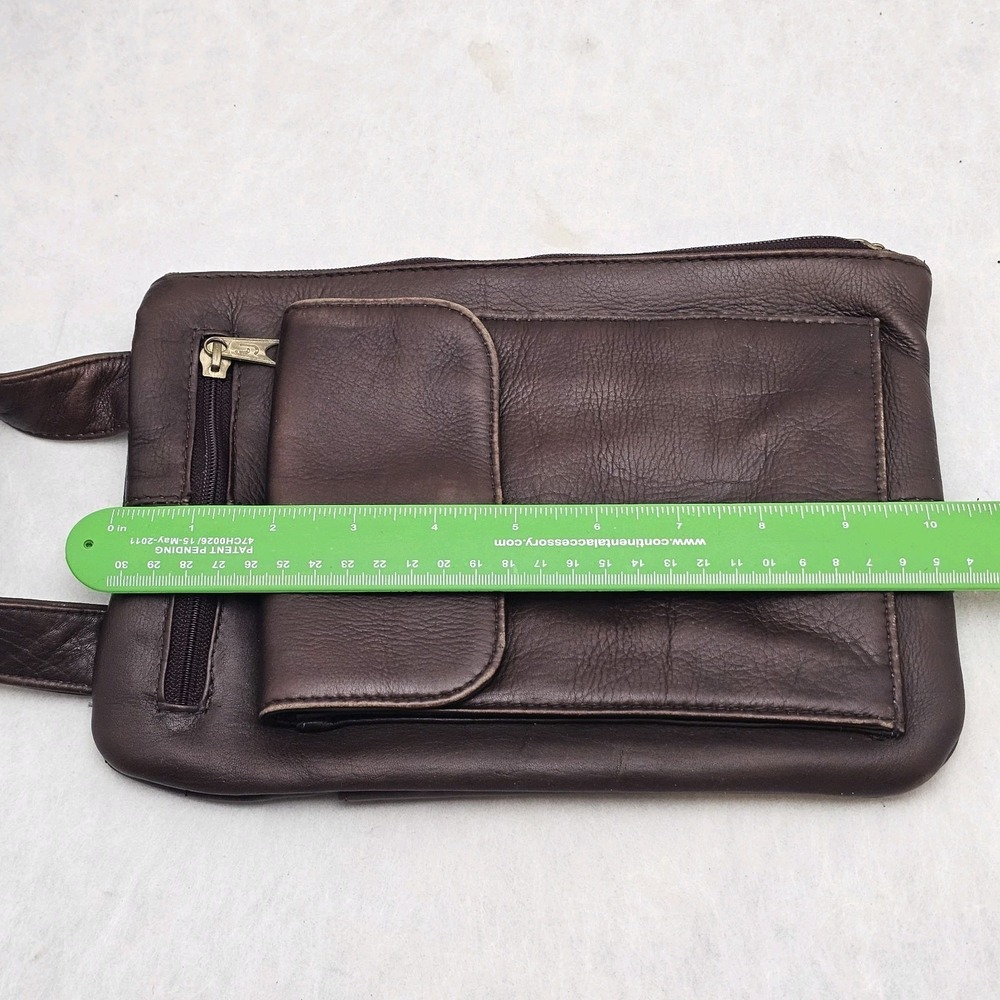 EUC Vtg HOBO International Brown Leather Crossbody Organizer Bag Made n Colombia - Picture 4 of 8